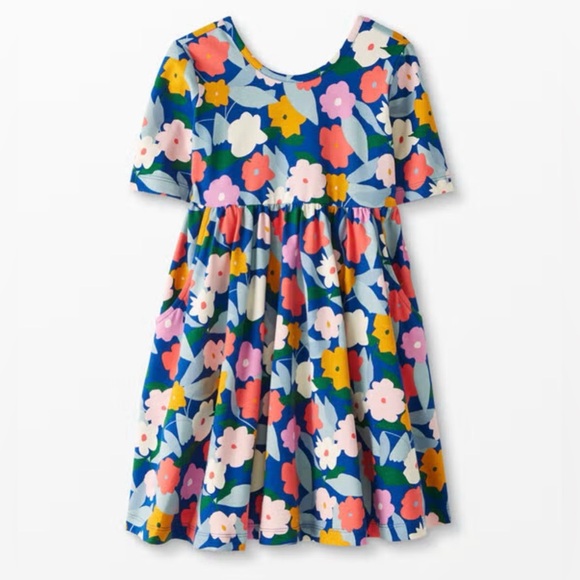 Hanna Andersson Other - Hanna Andersson Colorful Flowers Print Skater Dress Pockets Dress Girl’s Size 8